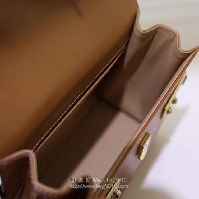 DELVAUX女包 春夏最新款tempete系列 拼色焦糖色mini款 2019專櫃限量版 德爾沃女手提包 小號 TP0020拼色焦糖  fcs1205